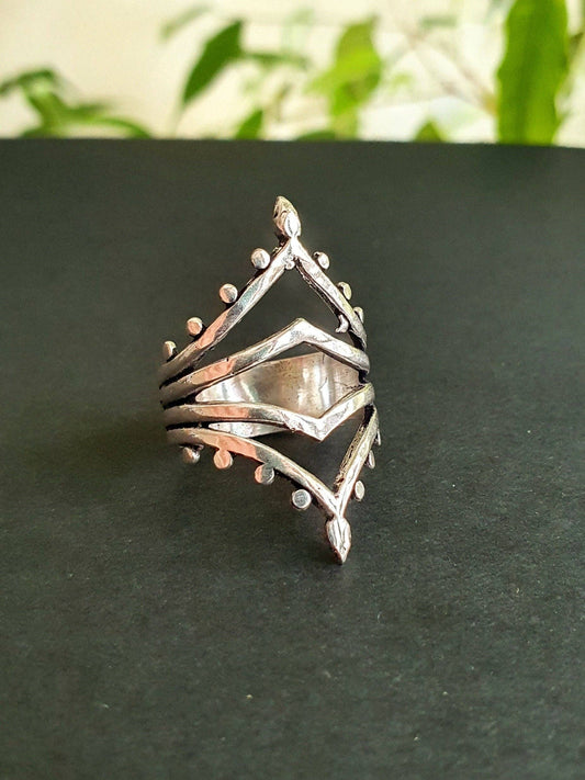 Ethnic Silver Ring, Non Tarish Silver Women's Ring, Boho Style, Bohemian Living Jewellery