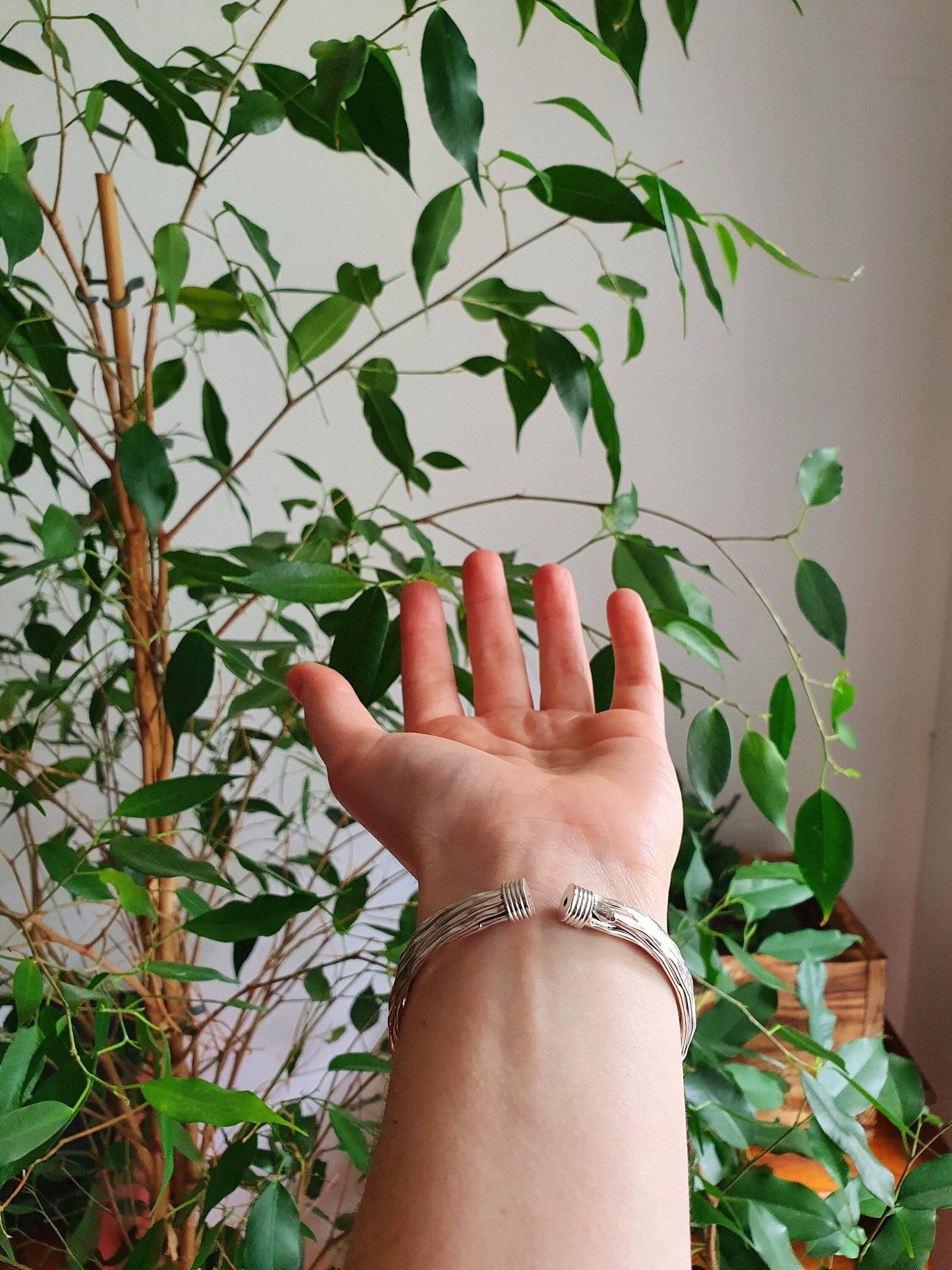 Textured Silver Cuff Bracelet / Boho / Ethnic / Rustic / Bohemian / Hippie / Gypsy / Jewellery / Adjustable