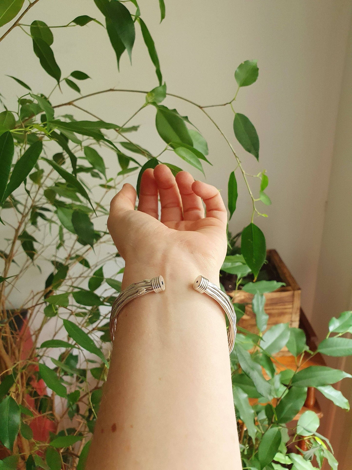 Textured Silver Cuff Bracelet / Boho / Ethnic / Rustic / Bohemian / Hippie / Gypsy / Jewellery / Adjustable